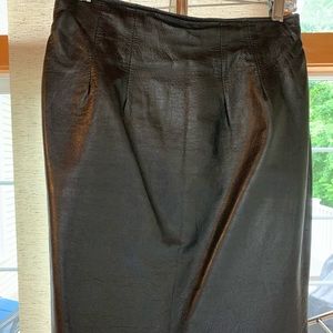 Ladies black leather mini skirt